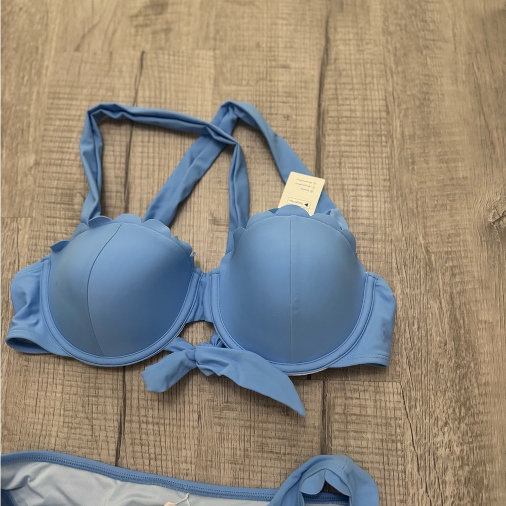 Cupshe Light Blue Scalloped Bikini - Picture 10 of 12